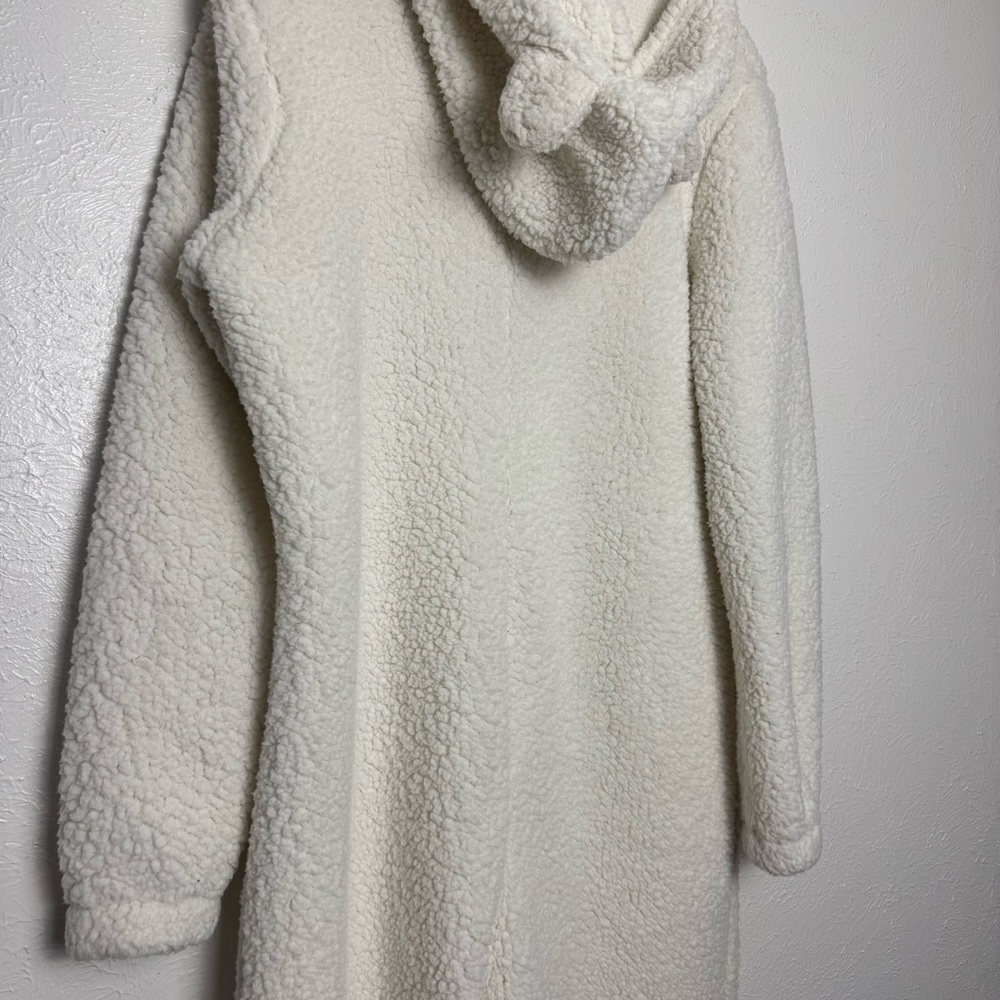 Fleece White Fluffy Polar Bear Zip Up‎ Jumpsuit One Piece - Picture 4 of 8